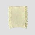 Cremegelber Strickschal aus Wollmischung mit weichen Fransen und warmer, dicker Textur - Zitronengelb