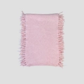 Hellrosa Strickschal aus weicher Wolle mit gemütlicher Textur und Fransenrand - Glamour-Rosa
