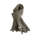 Brown wool-blend knitted scarf with tassel detail and minimalist label design - Grey-brown