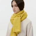 Écharpe en maille de laine jaune vif avec texture douce pour la chaleur hivernale - Jaune Moutarde (Avec Étiquette)