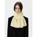 Sciarpa in maglia a coste giallo chiaro in misto lana con motivo a stelle da donna - Giallo Primula Chiaro