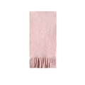 Pink soft wool blend long scarf with classic fringe tassels for winter warmth - Sakura Pink