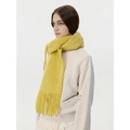 Classic bright yellow knitted scarf with long tassels for a warm winter style - Misty Rain Yellow