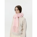 Classic soft pale pink tassel scarf for autumn and winter with a plush mohair texture - Glamour Pink