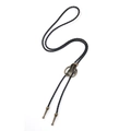 Cravatta bolo stile western con ciondolo a cobra in bronzo e cordino intrecciato nero - Bronzo