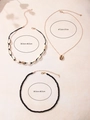 Set di collane bohémien con ciondoli a conchiglia e perline nere, lunghezze 38,5-57 cm - Collana di Conchiglie Nere
