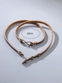 Cintura da 60cm in pelle marrone scuro vintage con fibbia a infinito bronzo e rivetti - Marrone