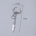 Minimalist stainless steel hoop earring featuring a delicate chain and feather pendant - Feather Pendant (Leaf Earrings)