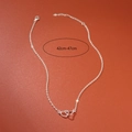 Collana con cuori intrecciati in argento S925 e catena regolabile da 42cm a 47cm - Argento (Collana a Cuore)