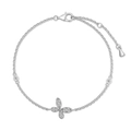 Elegant S925 sterling silver butterfly bracelet with sparkling zircon stones - 925 Silver / White Gold