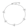 Elegante bracciale in argento sterling S925 con cinque delicati ciondoli a farfalla - Argento 925 / Argento