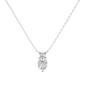 Collana in argento S925 con ciondolo a forma di orso e pietra preziosa a cuore - Argento 925 / Argento (DY191837-S-W-WH)