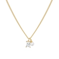 Collana in argento S925 dorato con ciondolo in cristallo rettangolare e perla bianca tonda - Oro (DY191683-S-K-WH) / Argento 925