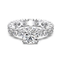 Klassieke S925 zilveren eeuwigheidsring met 2 karaat sprankelende diamanten - US 6 / Witgoud