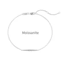 Elegante bracciale in argento sterling S925 con pietre Moissanite colore D a sorriso - Argento 925 / Oro Bianco
