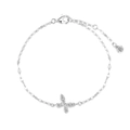 Elegante bracciale a farfalla in argento sterling S925 con accenti di zircone brillante - Argento