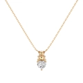 Collana con orsetto in argento S925 con zircone scintillante a forma di cuore dorato - Argento 925 / Oro Champagne (DY191837-S-X-WH)