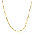 Collana con croce in argento sterling S925 minimalista con design a catena mista dorata - Argento 925 / Oro (DY190115-S-G-NA)