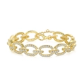 Elegant gold S925 sterling silver chain bracelet with shimmering cubic zirconia accents - 925 Silver / Gold
