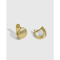 Goldene S925 Sterlingsilber Creolen mit matt gebürstetem Finish für Damen - 925er Silber / Gold (DY110222-S-G-NA)