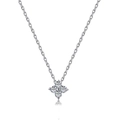 Elegante collana a quadrifoglio in argento sterling S925 con zirconi scintillanti - Stile Quadrifoglio (DY190212) / Oro Bianco
