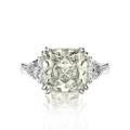 Three-stone S925 sterling silver ring featuring radiant cut ice flower carbon diamonds - US 8 / Clear Style (DY120169-S-W-BC)