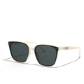 Gafas de sol oversize bicolor crema con remaches metálicos y diseño retro elegante - Beige