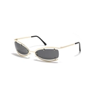 Occhiali da sole cat-eye stile Y2K con montatura in metallo oro e lenti grigie - Montatura Dorata Lente Grigia