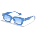 Gafas de sol rectangulares azul transparente con montura cat-eye y lentes degradadas - Azul Serenidad