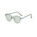 Occhiali da sole cat-eye in metallo con montatura poligonale verde scuro e lenti verdi - Verde