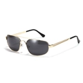 Lunettes de soleil aviateur dorées Y2K avec verres gris foncé et double pont - Monture Dorée Verres Gris