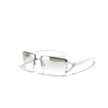 Gafas de sol Y2K cuadradas sin montura con lentes degradadas y patillas blancas - Mercurio Retro