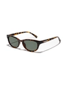 Occhiali da sole cat-eye retrò con montatura tartarugata e dettagli in metallo - Tartarugato/Lenti Verde Scuro