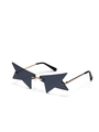 Star shaped rimless sunglasses with gold metal frame and dark blue lenses for party - Light Gray
