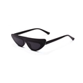 Futuristic black small-frame irregular sunglasses with sharp cat-eye geometric design - Black