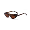 Narrow irregular cat eye sunglasses for men featuring a vintage tortoise shell frame - Tortoise