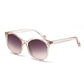Retro-Sonnenbrille mit transparenten Nude-Rahmen und lila Verlaufsgläsern - Verlaufskaffee