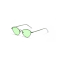 Occhiali da sole retrò cat-eye con montatura in metallo e lenti verdi - Verde