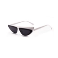 Retro futuristic white irregular cat eye sunglasses with dark lenses for men - White