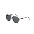Gafas de sol aviador retro con montura metálica poligonal y lentes gris oscuro - Color Gunmetal
