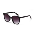 Retro-Rundsonnenbrille mit schwarzem Rahmen, lila Verlaufsgläsern und Goldakzenten - Hellschwarz