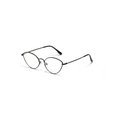Retro black metal frame cat-eye sunglasses with sleek vintage aesthetic for party wear - Black Frame Clear Lens