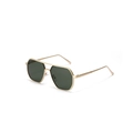 Gafas de sol aviador vintage de metal dorado con lentes oscuros y diseño de doble puente - Verde Oscuro