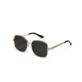 Occhiali da sole ovali oversize in metallo con montatura dorata e lenti grigie - Montatura Oro Lente Grigia