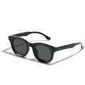 Gafas de sol retro de montura gruesa para hombres y mujeres en color negro obsidiana - Negro Brillante / Gris