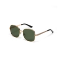 Occhiali da sole retrò da donna con montatura in metallo oro e lenti grigio scuro - Montatura Dorata Lenti Verde Scuro