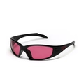 Occhiali da sole sportivi Y2K con montatura nera lucida e lenti rosa vivaci - Montatura Nera Lenti Rosso Porpora