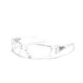 Y2K style transparent protective sunglasses with ergonomic temples and silver accents - Clear