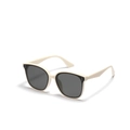 Occhiali da sole quadrati bianco crema con lenti scure e design minimalista - Montatura Beige Lente Grigia