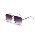 Occhiali da sole aviator con montatura in metallo dorato e lenti sfumate viola - Doppia Lente Grigia